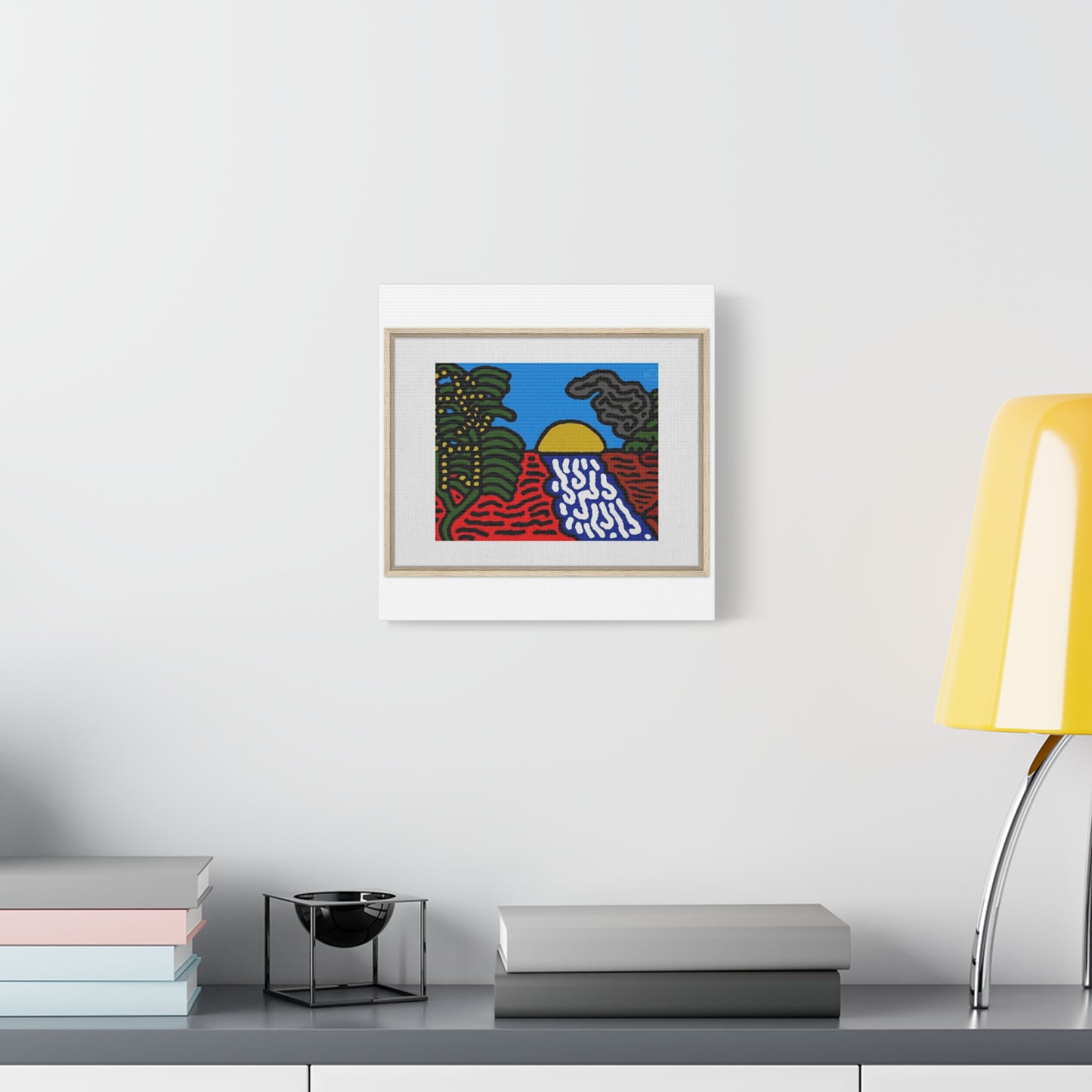 The river that joins the Australian wattle and Lebanese cedar tree in friendship Canvas (Small)