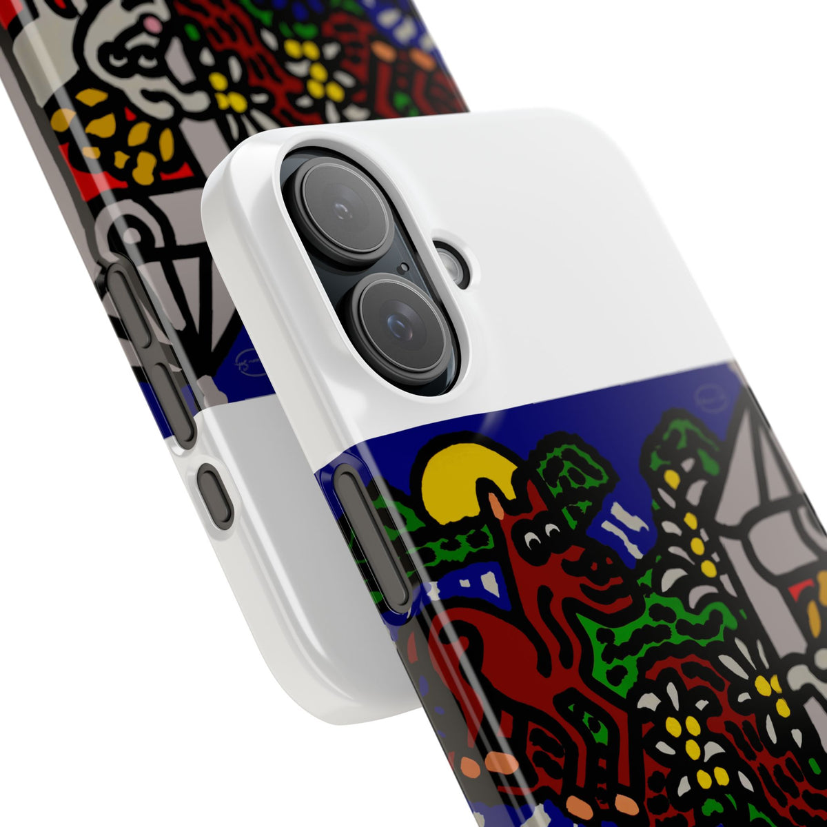 Bunny welcoming a friendly horse on his journey Slim Phone Case