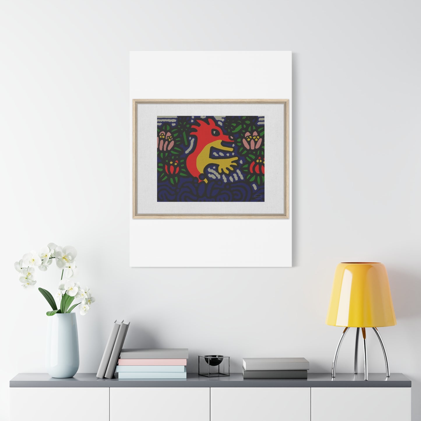Breaking through the surface of a lotus pond Canvas (Large)