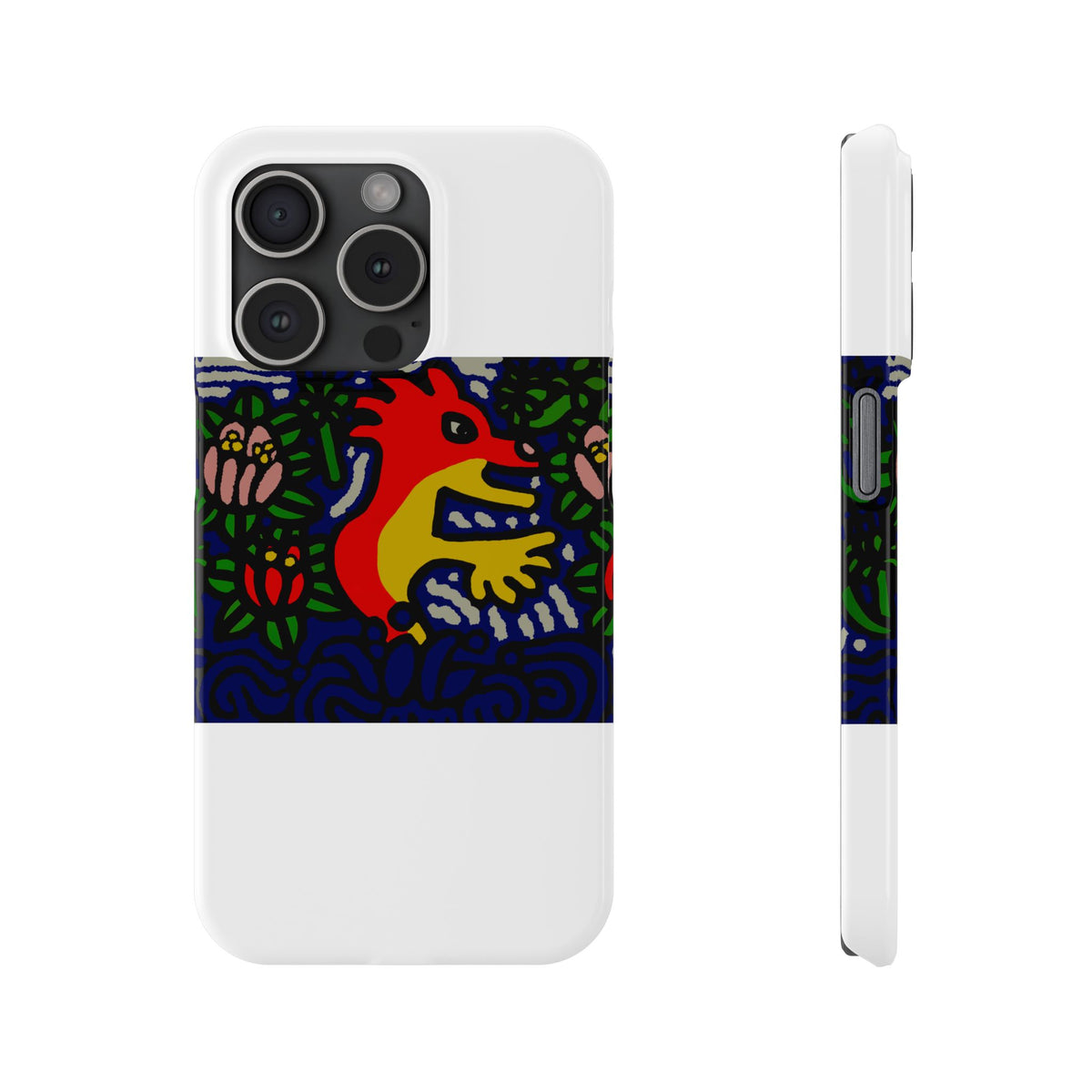 Breaking through the surface of a lotus pond Slim Phone Case