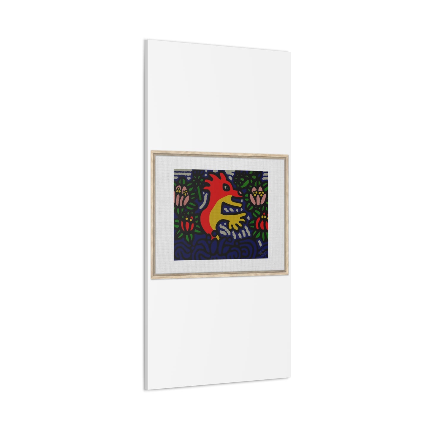 Breaking through the surface of a lotus pond Canvas (Large)