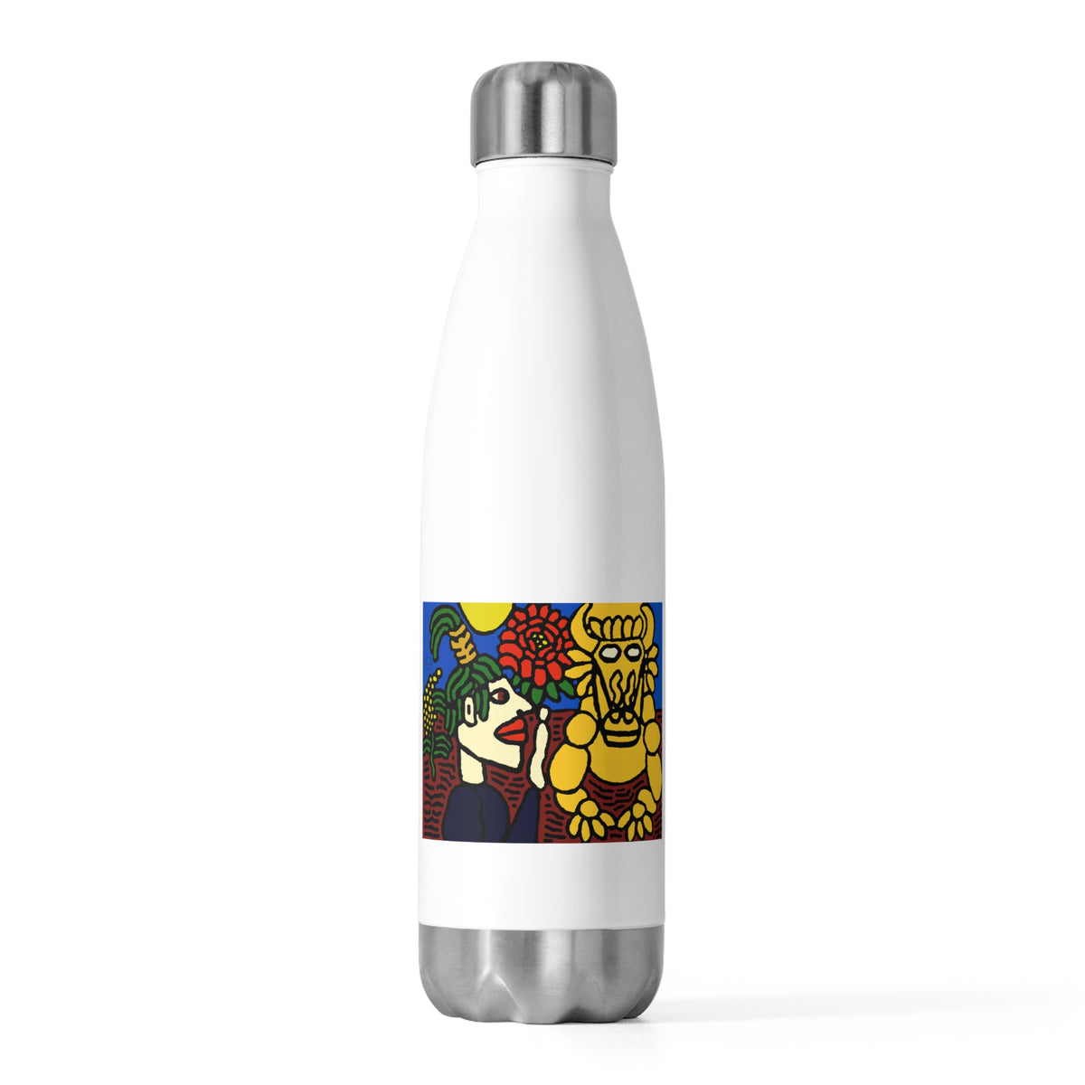 The warrior hailing the mighty golden dragon Stainless Steel Water Bottle