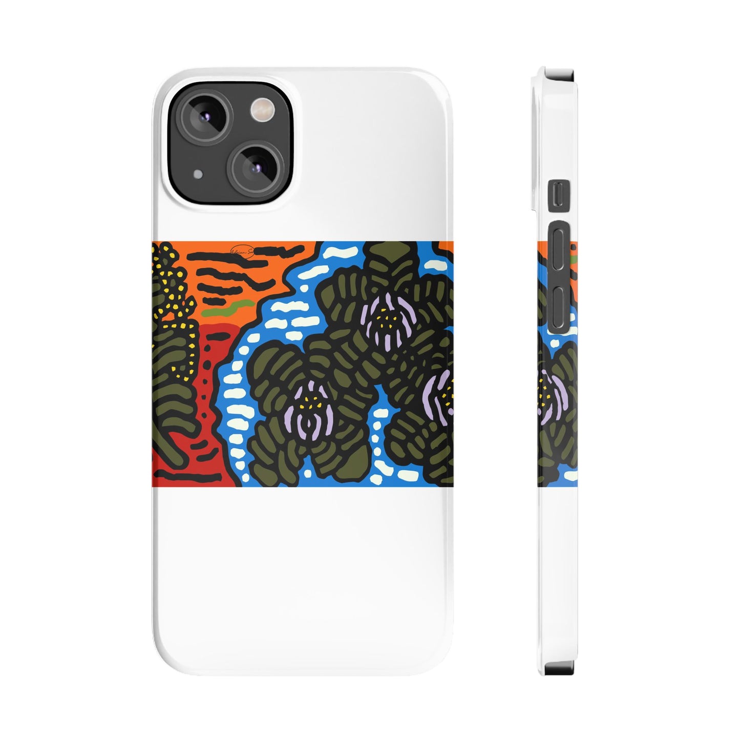 The Sri Lankan water lilies meets the Australian wattle Slim Phone Case
