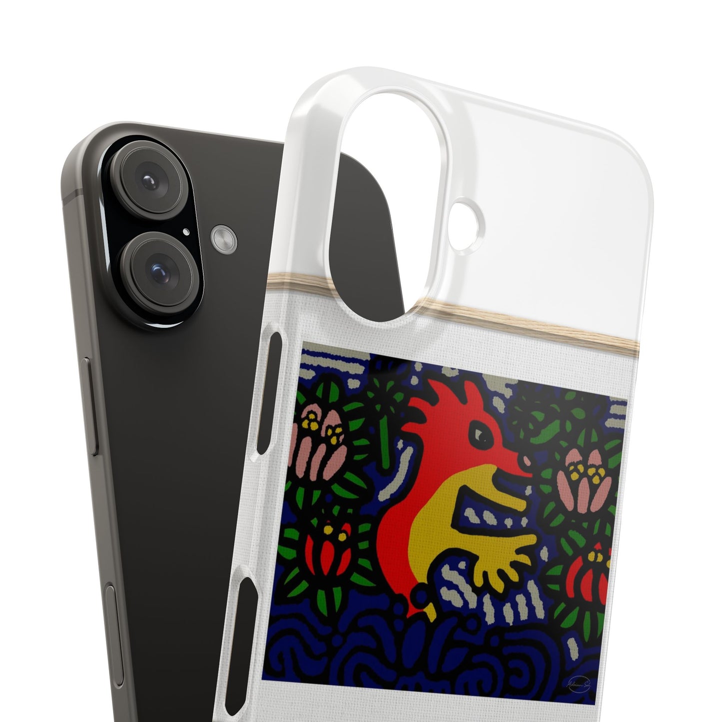 Breaking through the surface of a lotus pond Slim Phone Case