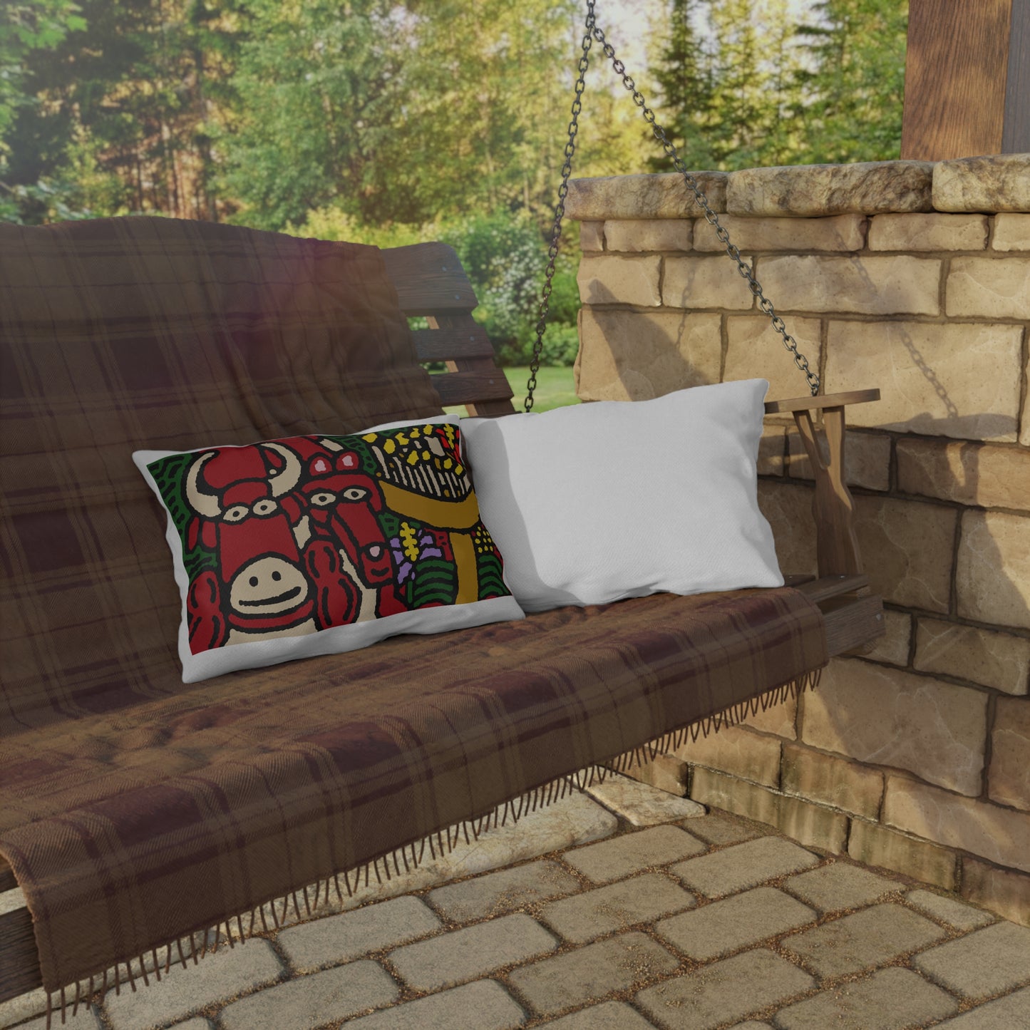 Going blessed by light together — Outdoor Pillow