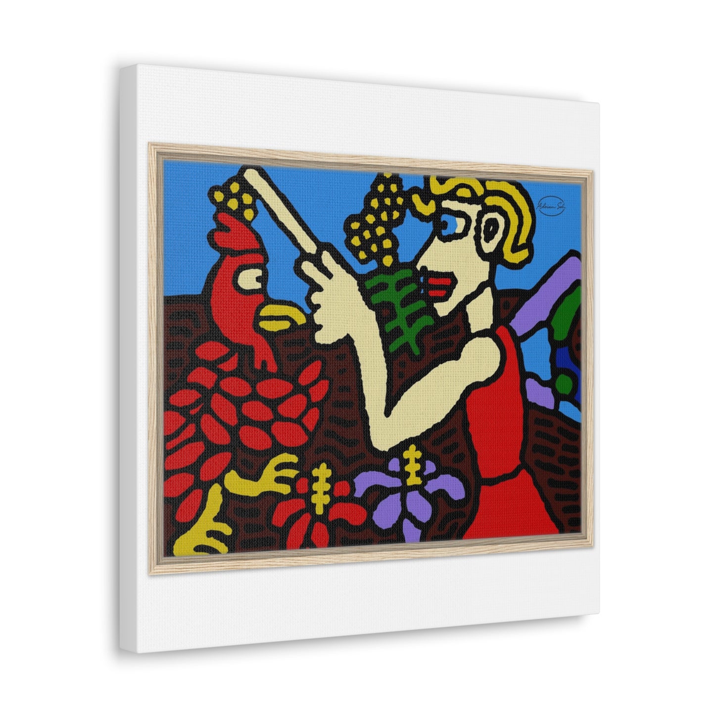 The hen gaining a blessing from a fairy Canvas (Small)
