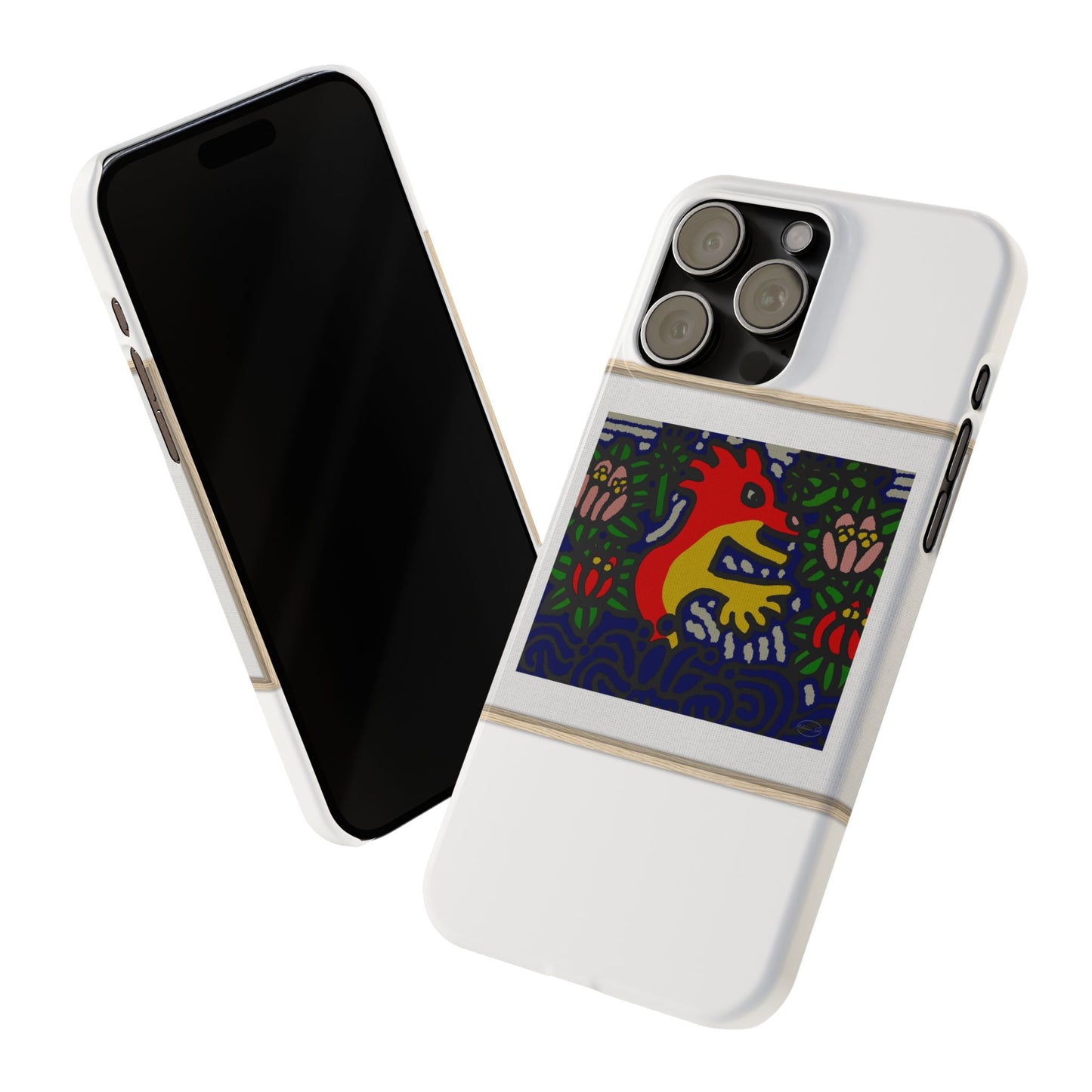 Breaking through the surface of a lotus pond Slim Phone Case