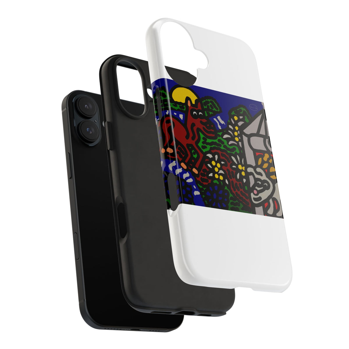 Bunny welcoming a friendly horse on his journey Tough Phone Case
