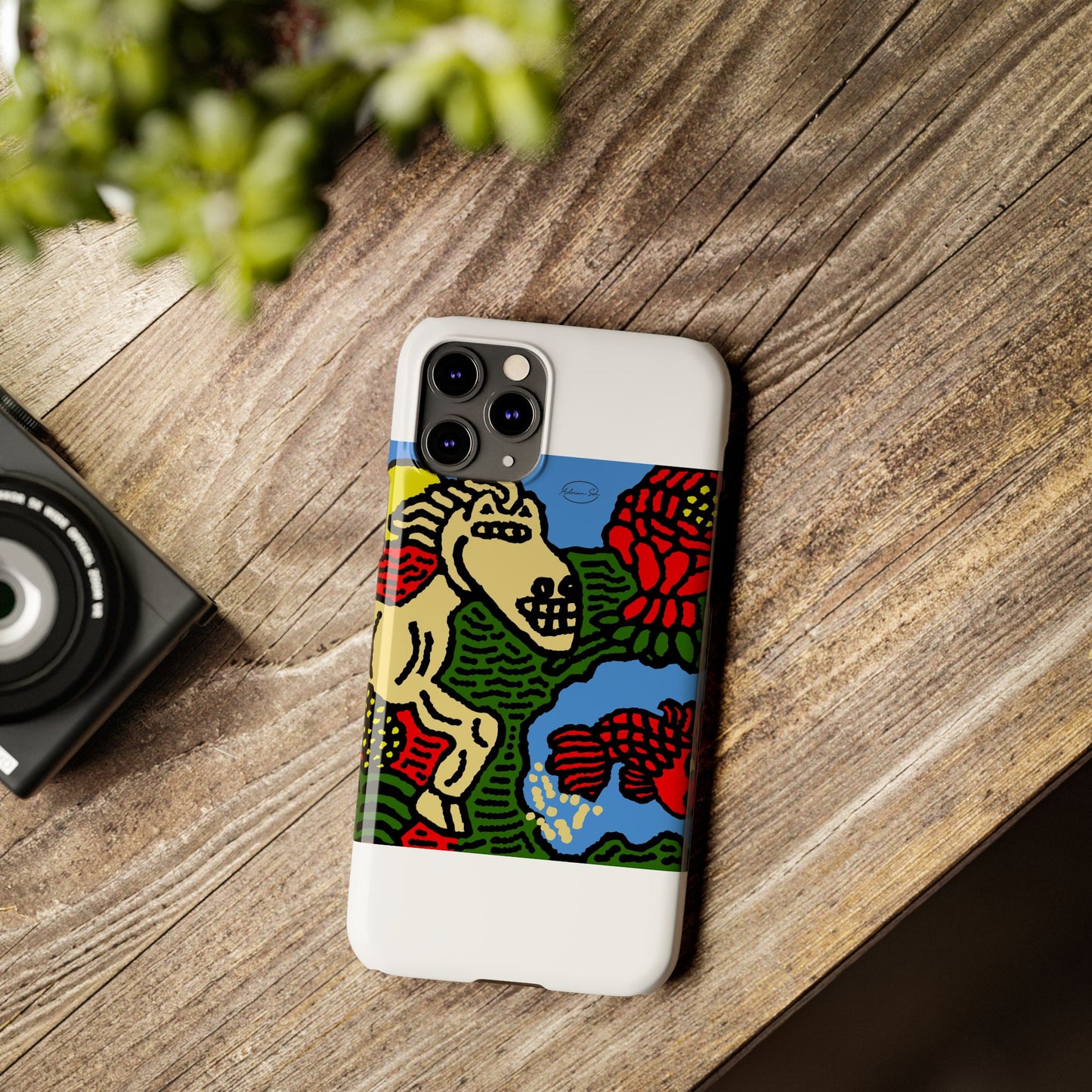 Galloping carefree through life Slim Phone Case