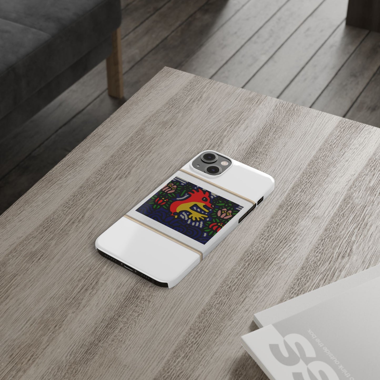 Breaking through the surface of a lotus pond Slim Phone Case