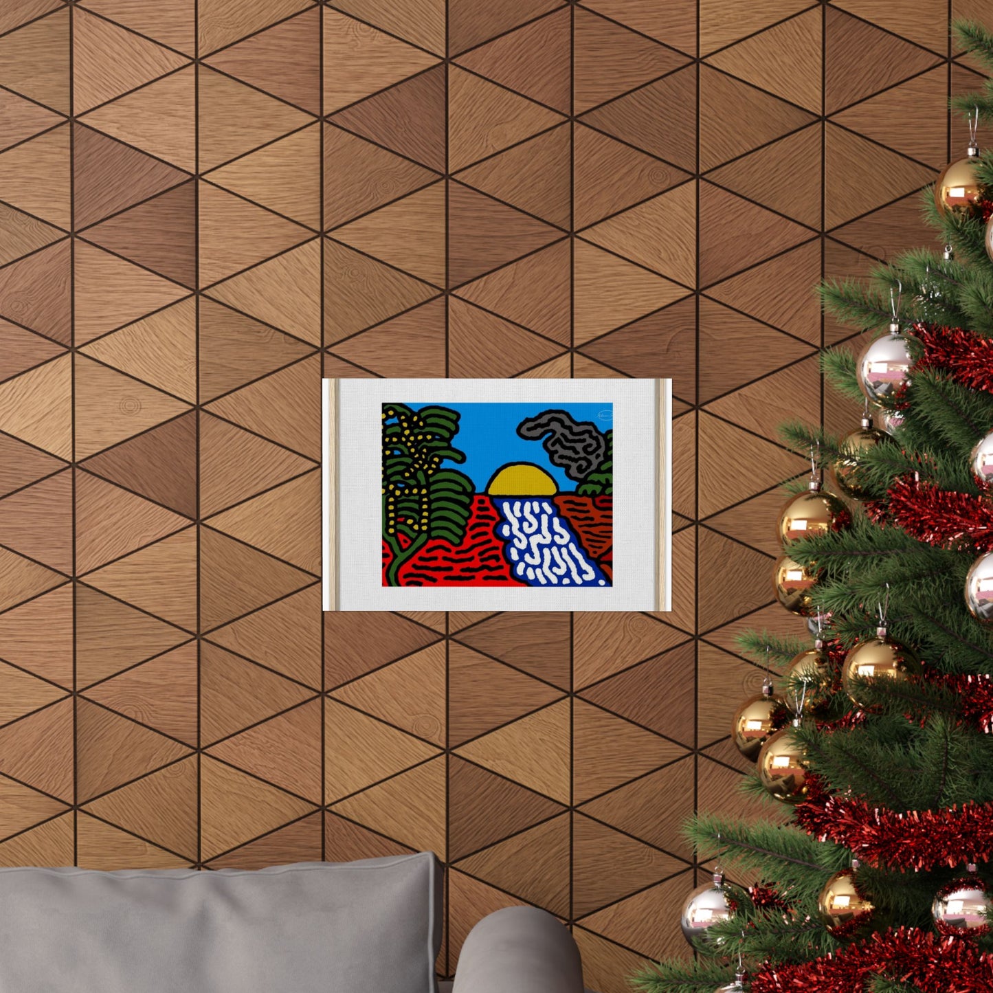 The river that joins the Australian wattle and Lebanese cedar tree in friendship Matte Poster Horizontal (Small)