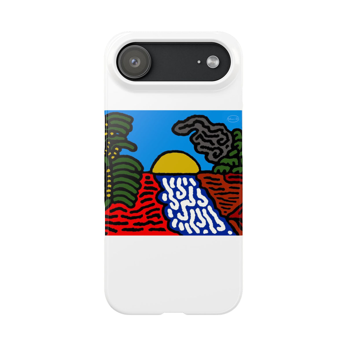 The river that joins the Australian wattle and Lebanese cedar tree in friendship Slim Phone Case