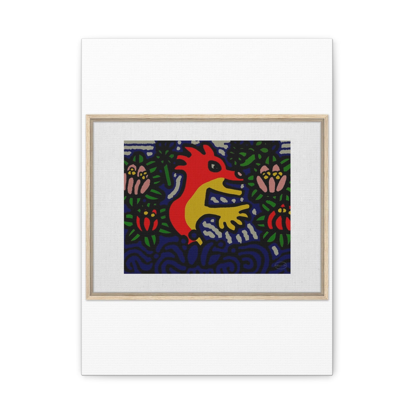 Breaking through the surface of a lotus pond Canvas (Small)