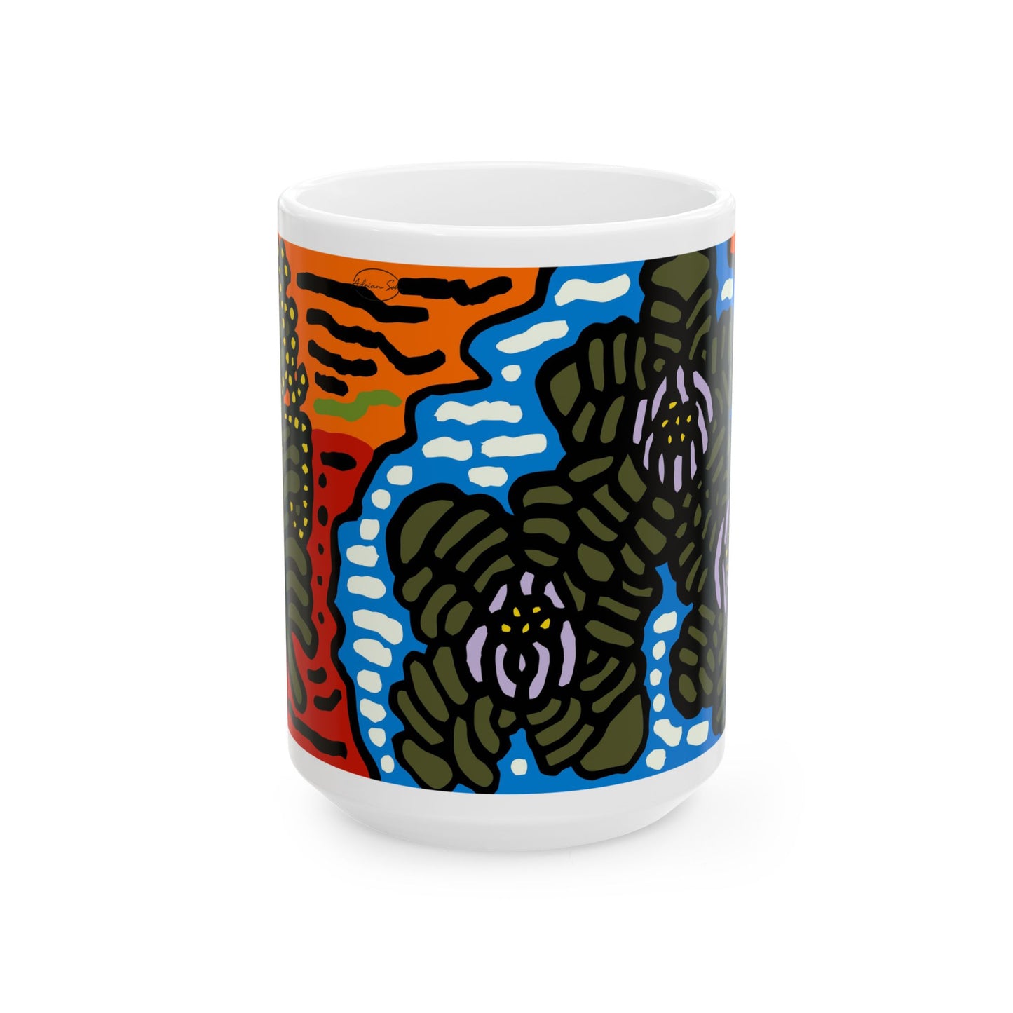The Sri Lankan water lilies meets the Australian wattle Ceramic Mug