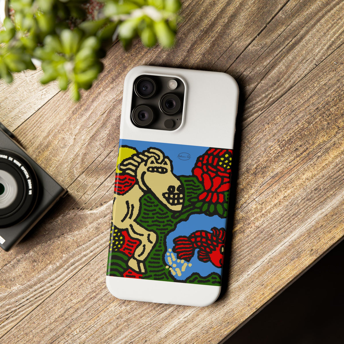 Galloping carefree through life Slim Phone Case