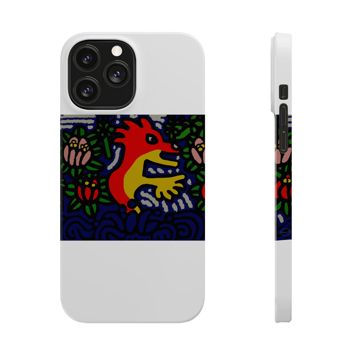 Breaking through the surface of a lotus pond Slim Phone Case