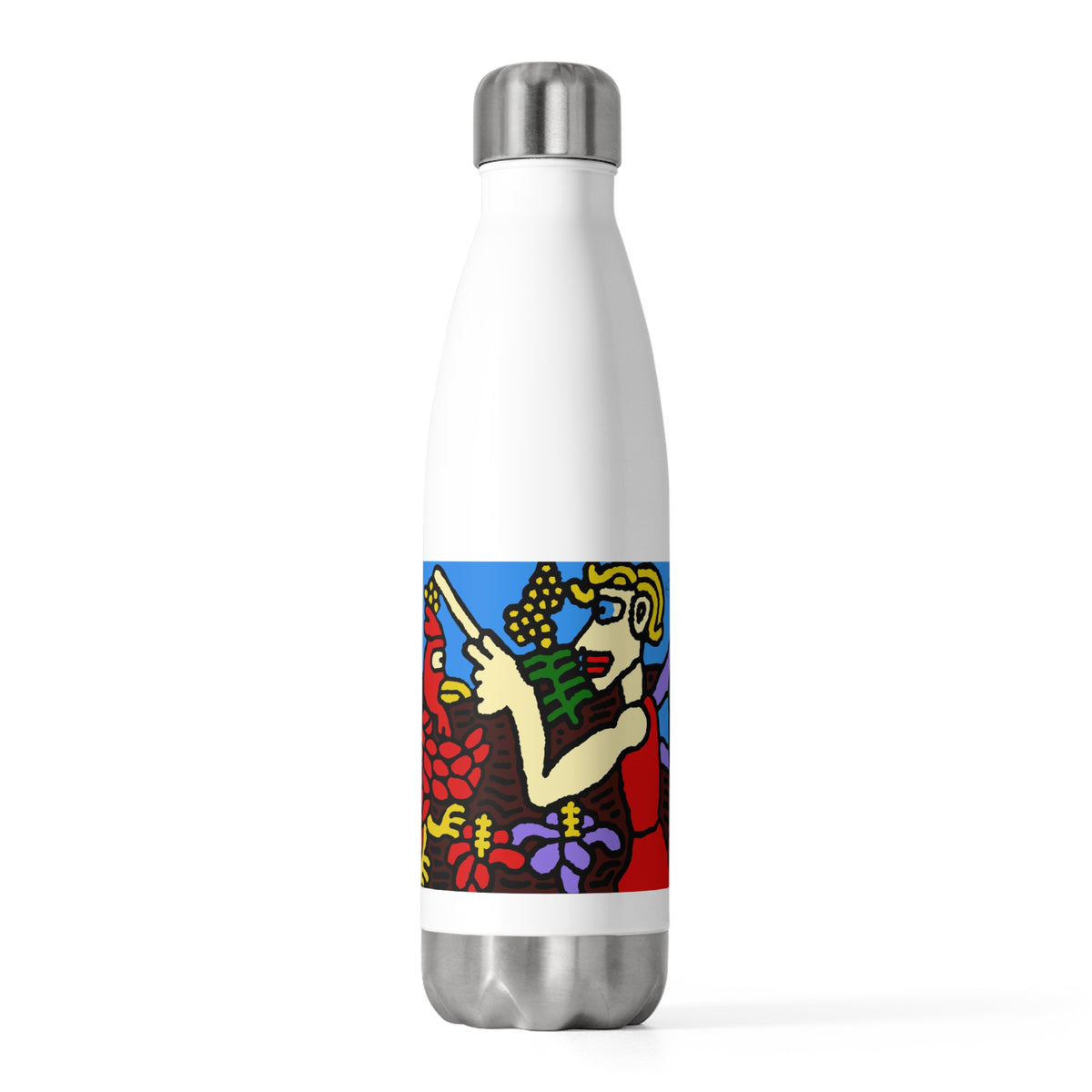 The hen gaining a blessing from a fairy Stainless Steel Water Bottle