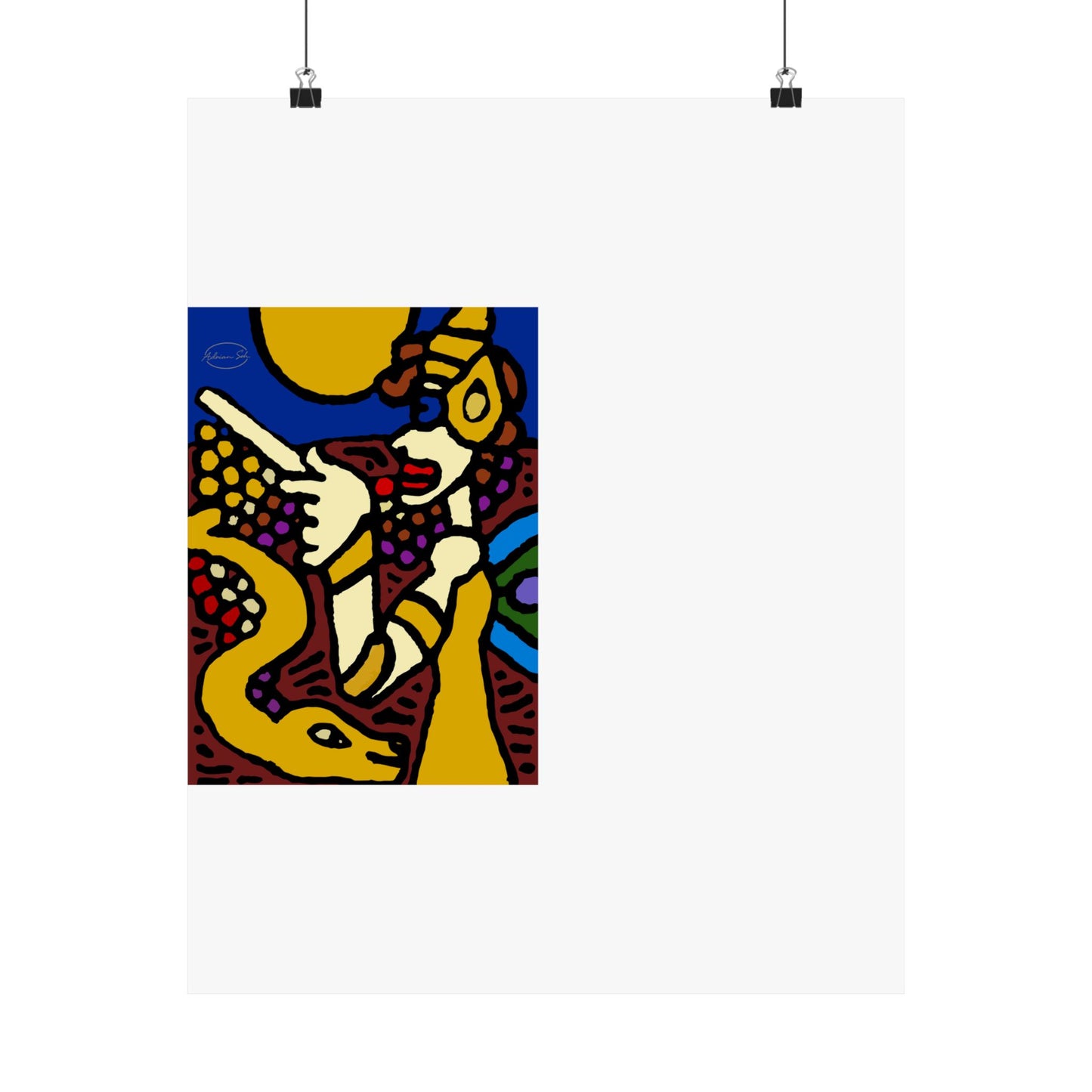The golden snake being blessed by the fairy Matte Poster Vertical (Small)