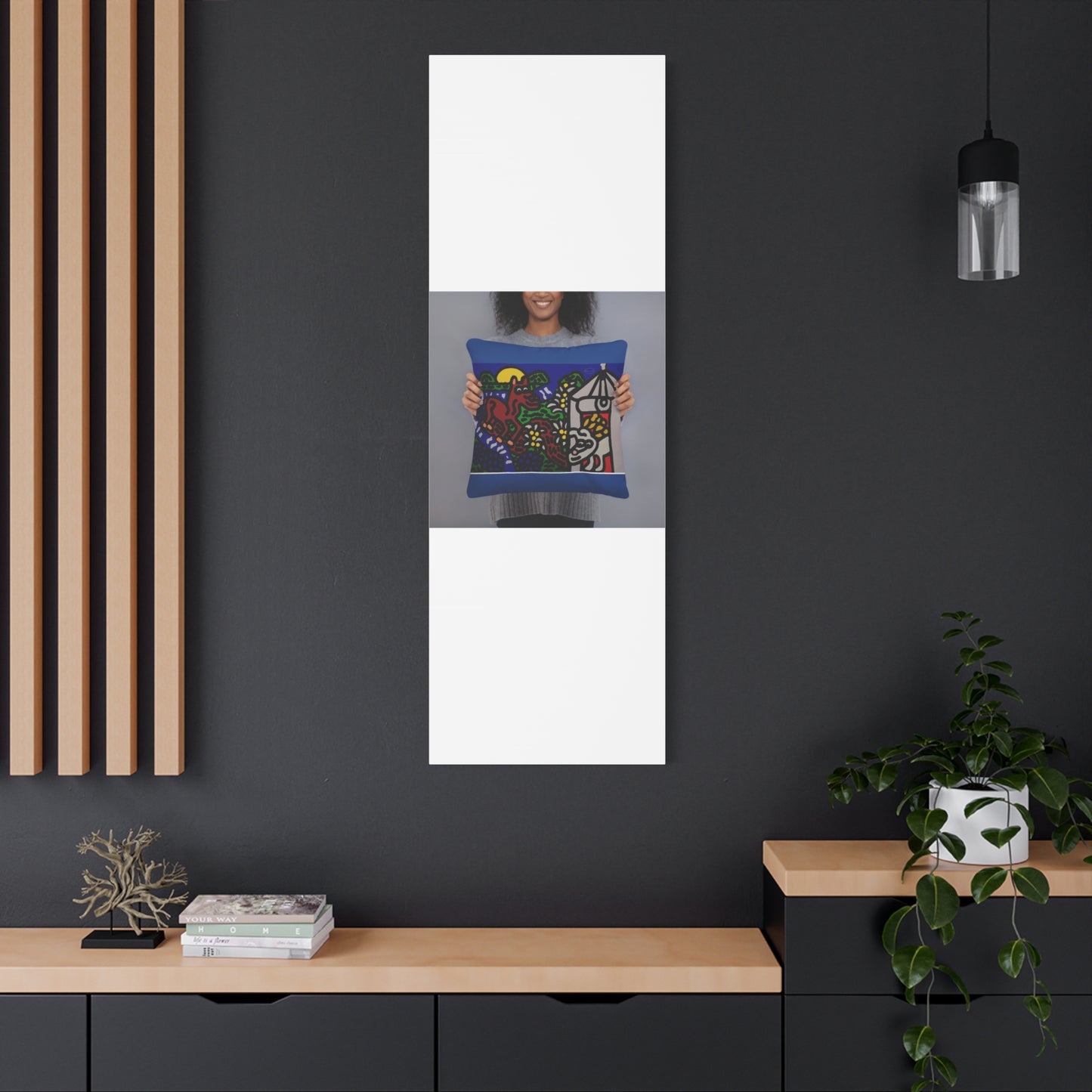 Bunny welcoming a friendly horse on his journey Canvas (Large)