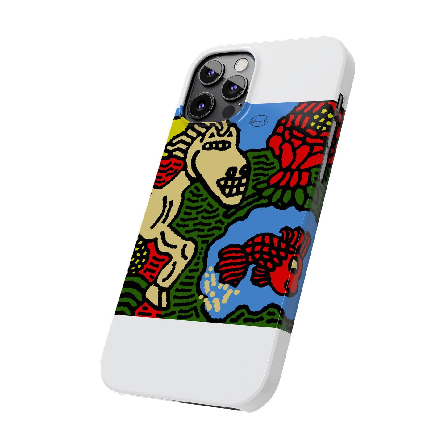 Galloping carefree through life Slim Phone Case