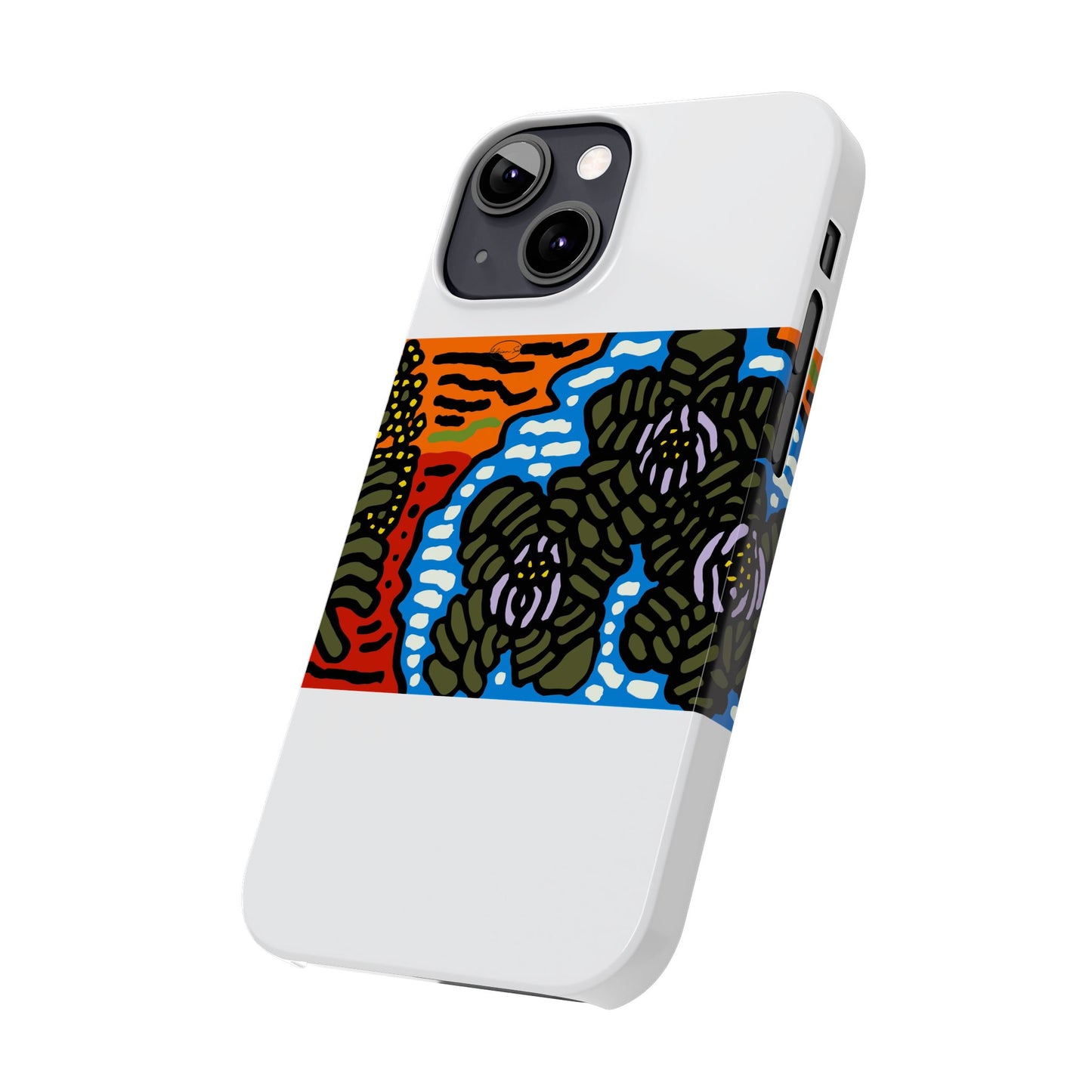 The Sri Lankan water lilies meets the Australian wattle Slim Phone Case