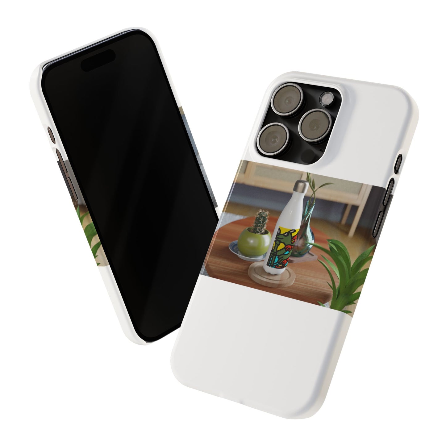 Two dragons enjoying a feast together Slim Phone Case