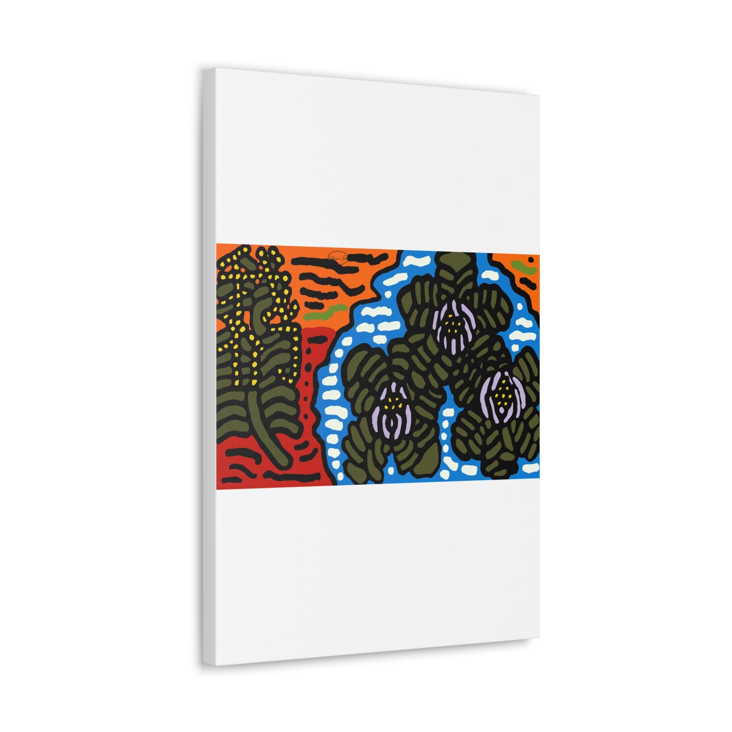 The Sri Lankan water lilies meets the Australian wattle Canvas (Small)
