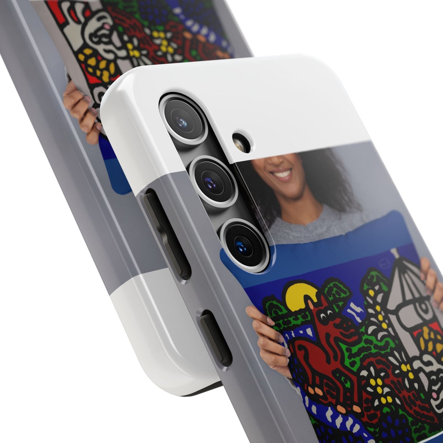 Bunny welcoming a friendly horse on his journey Tough Phone Case