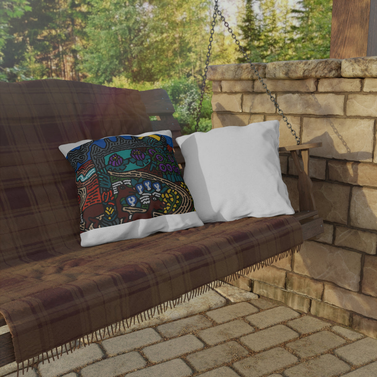 Road to a Sanctuary and Oasis — Outdoor Pillow