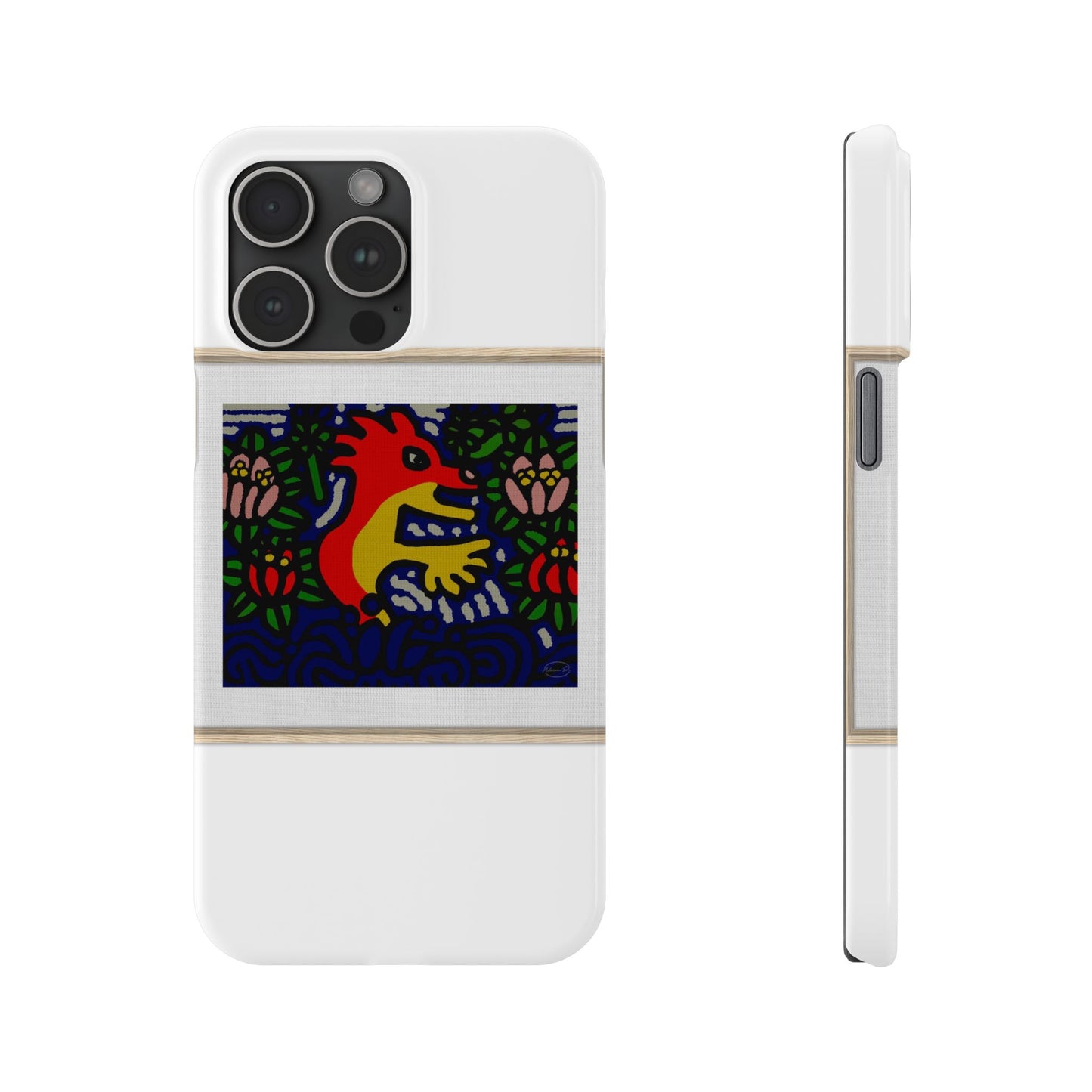 Breaking through the surface of a lotus pond Slim Phone Case