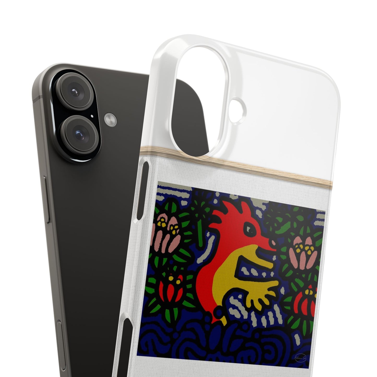 Breaking through the surface of a lotus pond Slim Phone Case