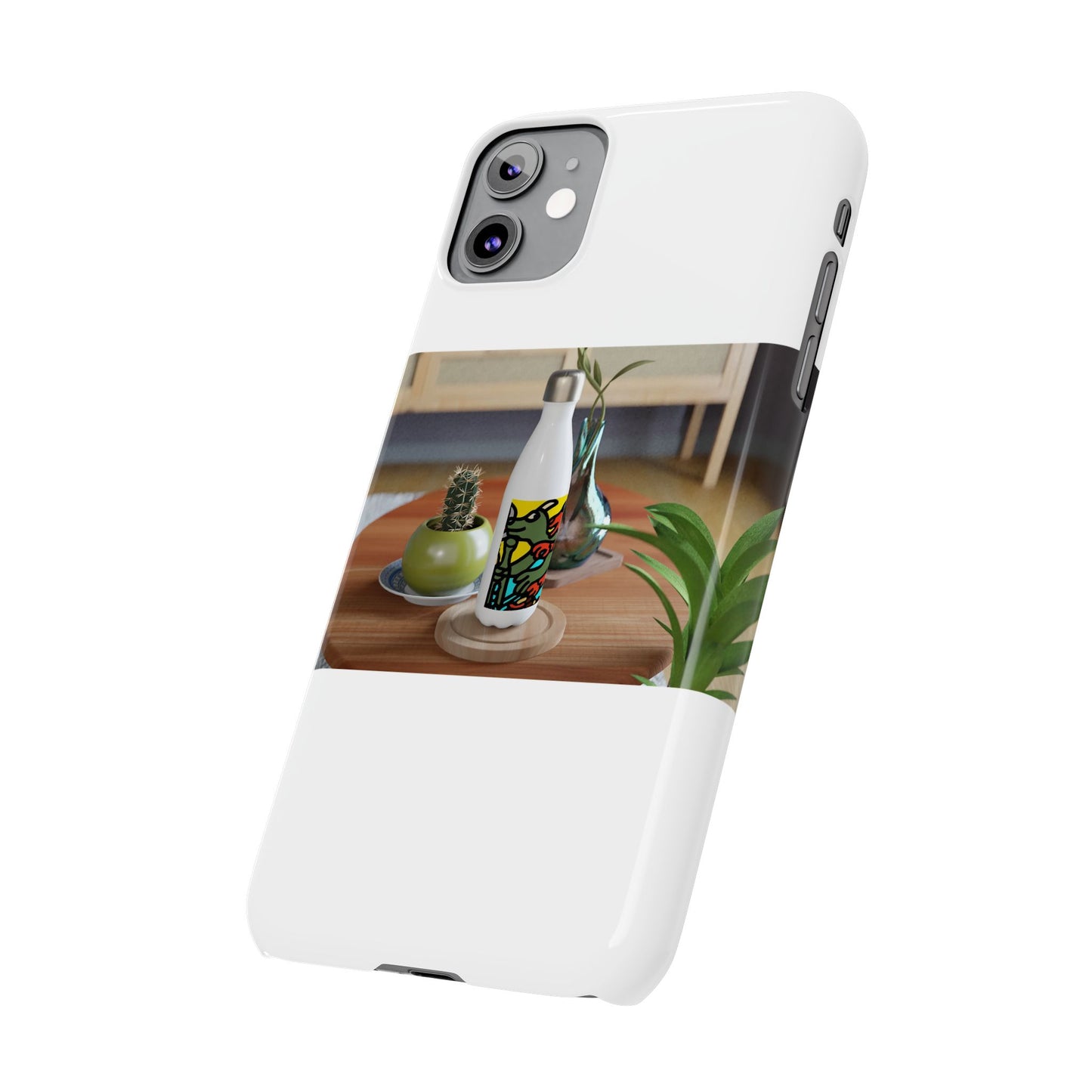 Two dragons enjoying a feast together Slim Phone Case