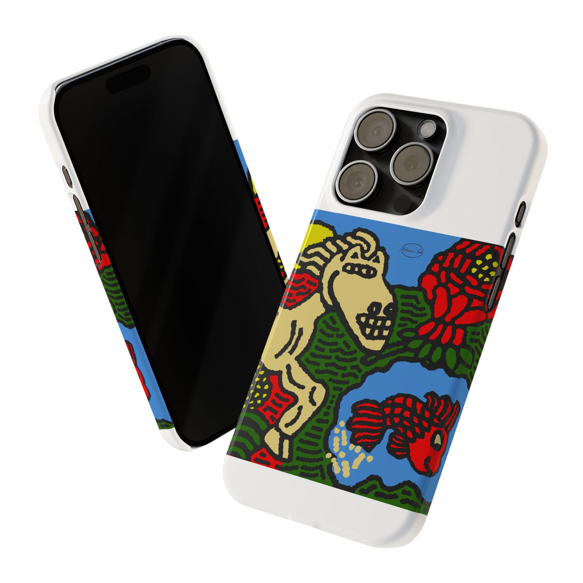 Galloping carefree through life Slim Phone Case