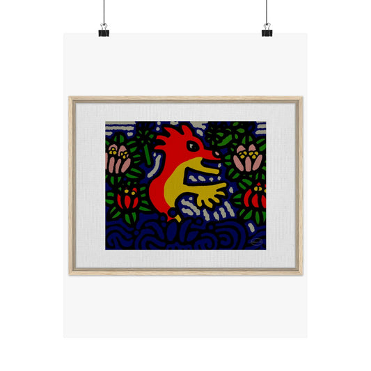 Breaking through the surface of a lotus pond Matte Poster Vertical (Small)