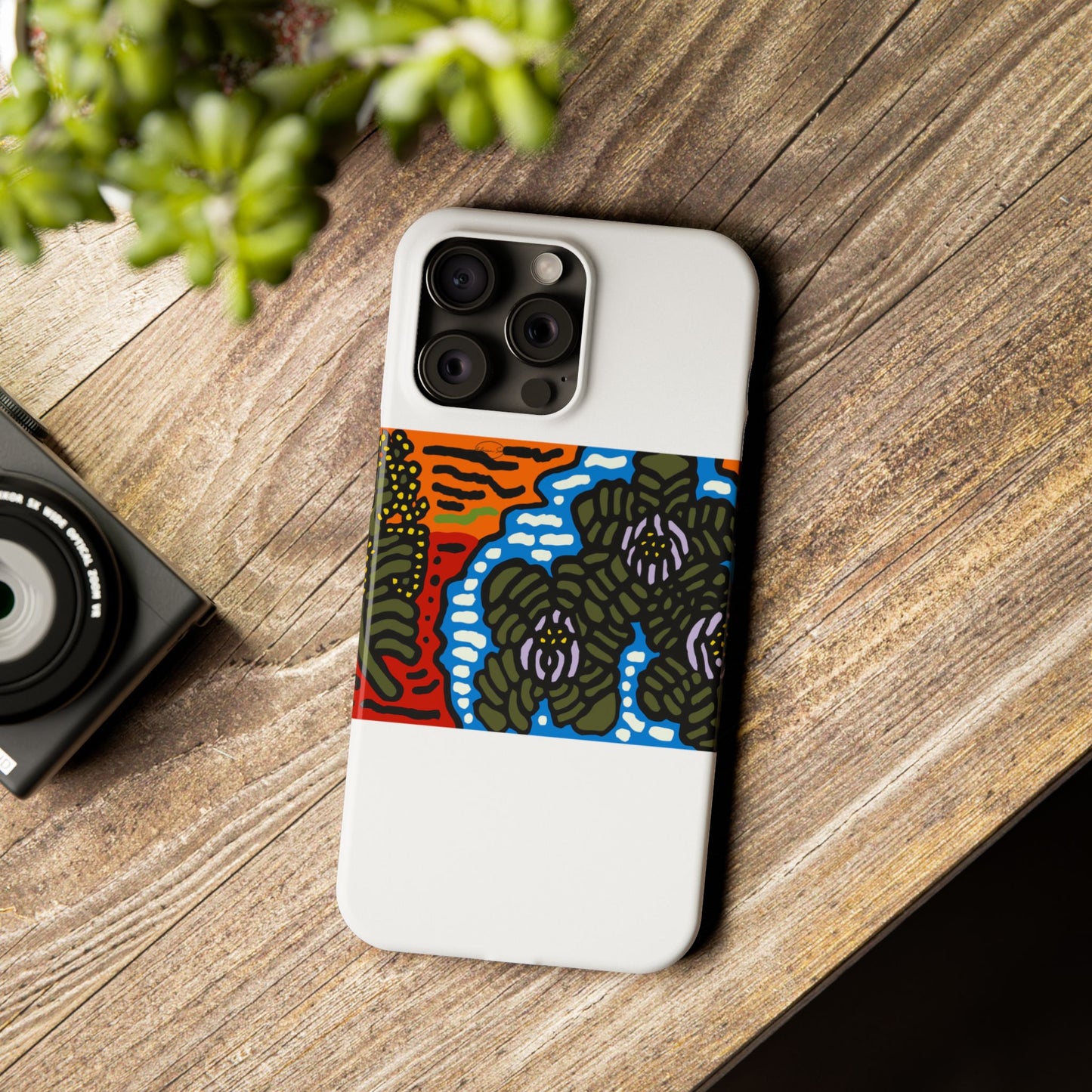 The Sri Lankan water lilies meets the Australian wattle Slim Phone Case