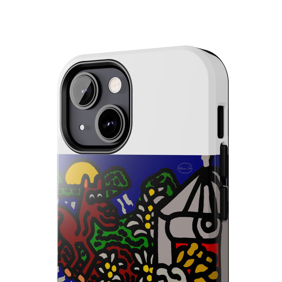 Bunny welcoming a friendly horse on his journey Tough Phone Case