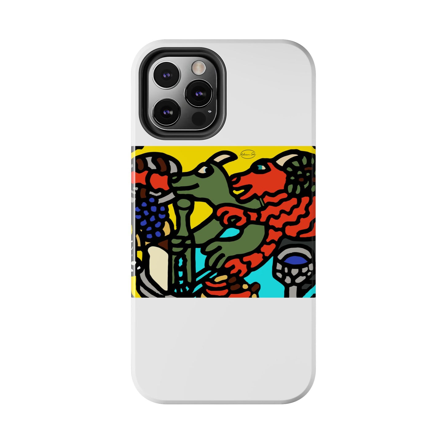 Two dragons enjoying a feast together Tough Phone Case