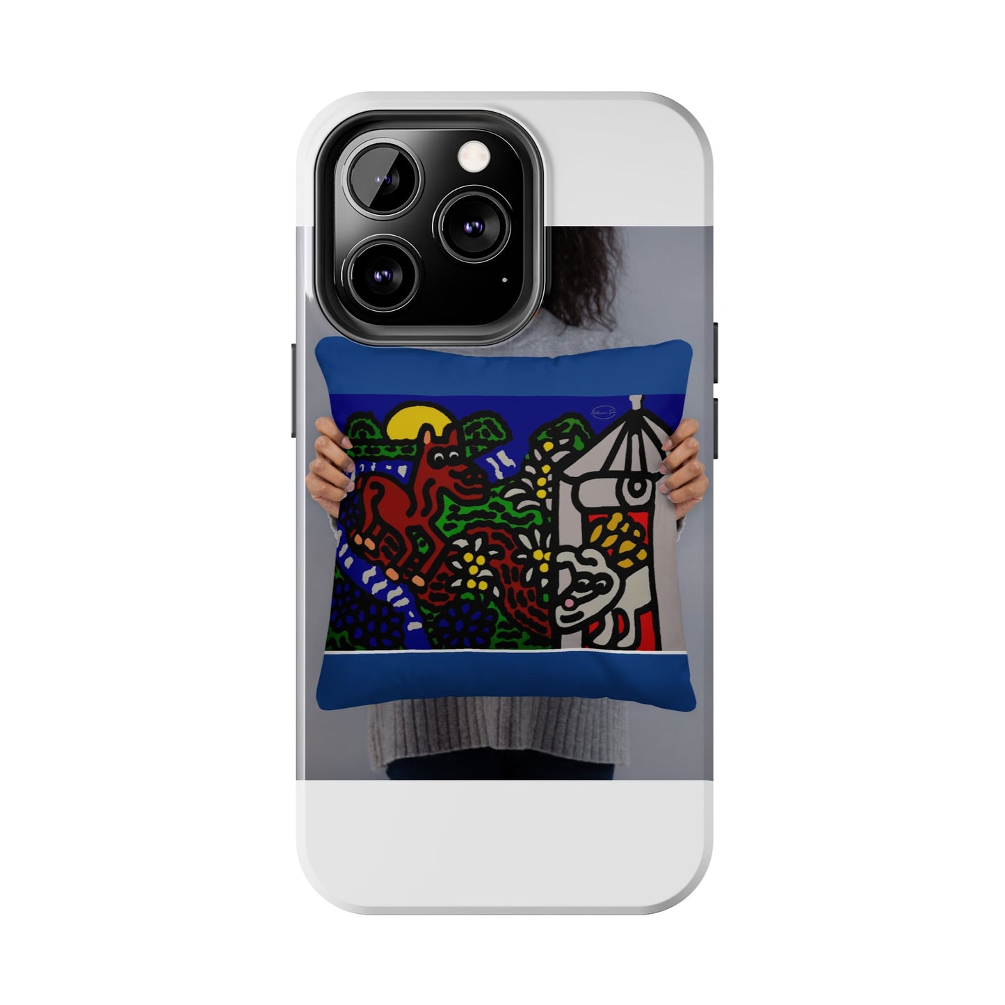 Bunny welcoming a friendly horse on his journey Tough Phone Case