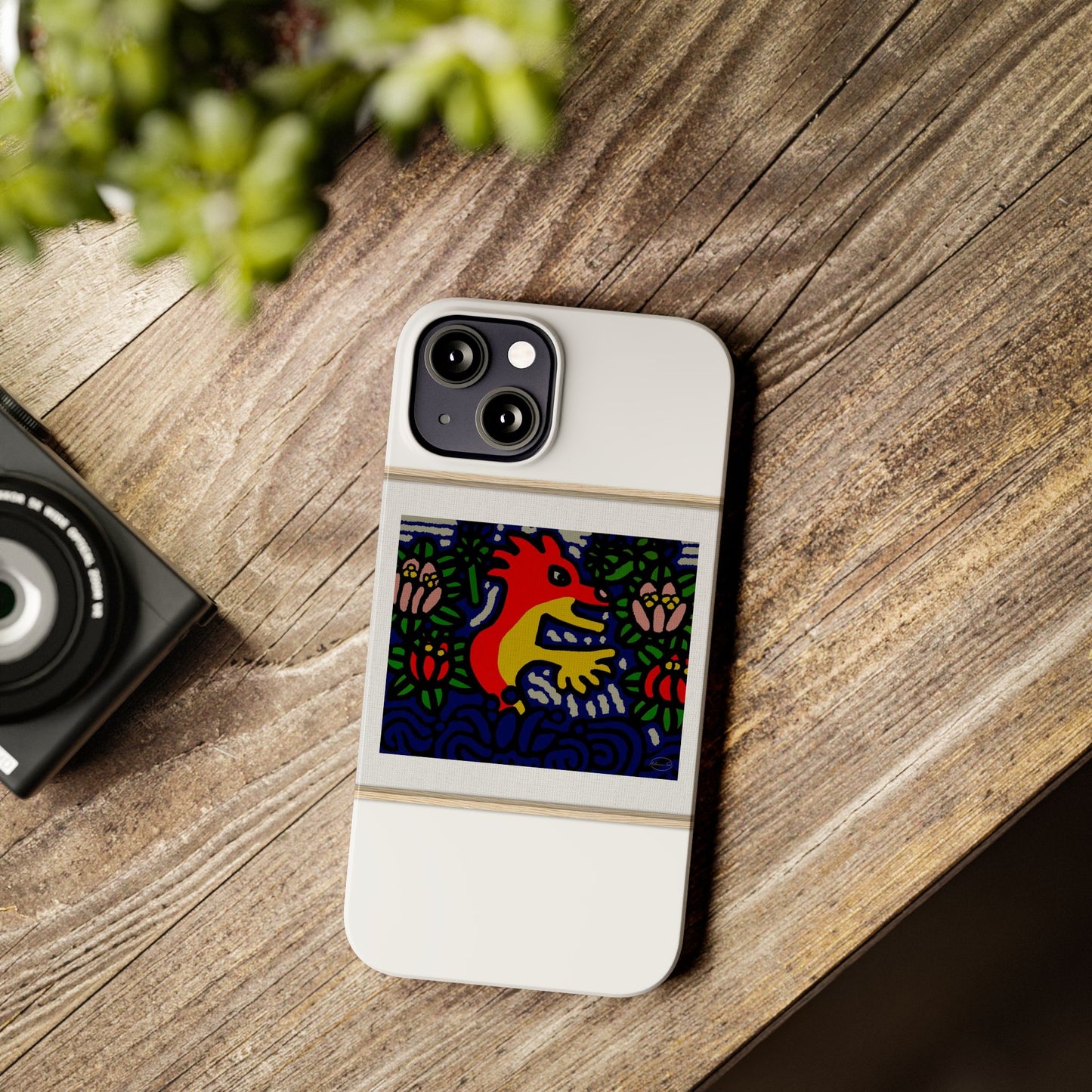 Breaking through the surface of a lotus pond Slim Phone Case