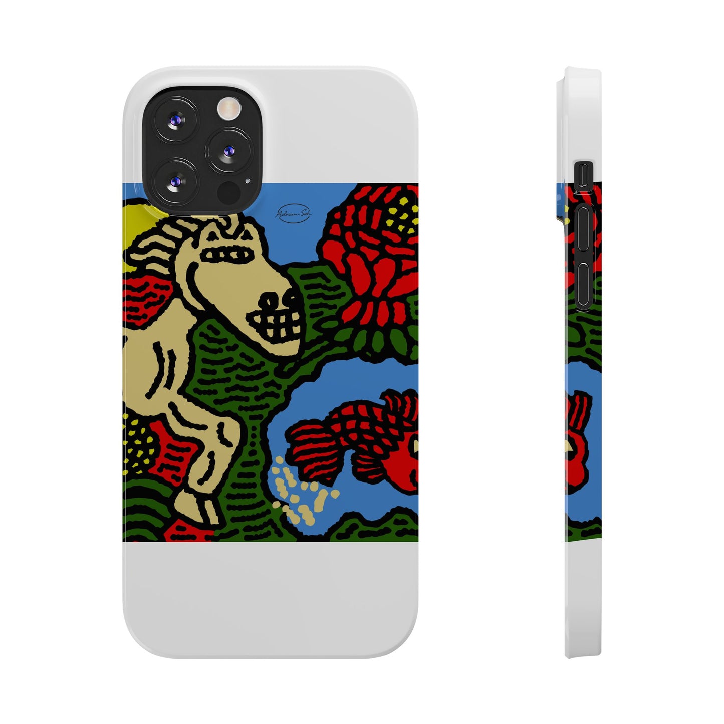 Galloping carefree through life Slim Phone Case