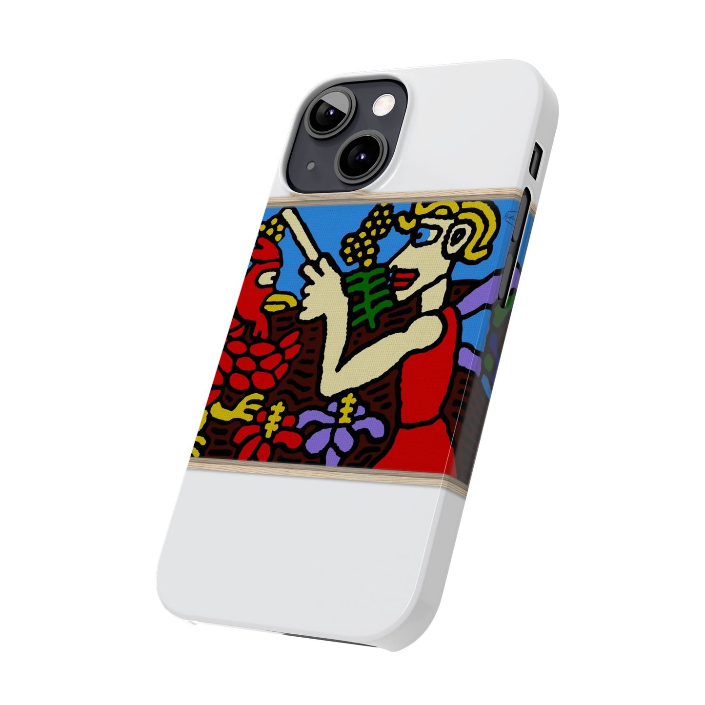 The hen gaining a blessing from a fairy Slim Phone Case