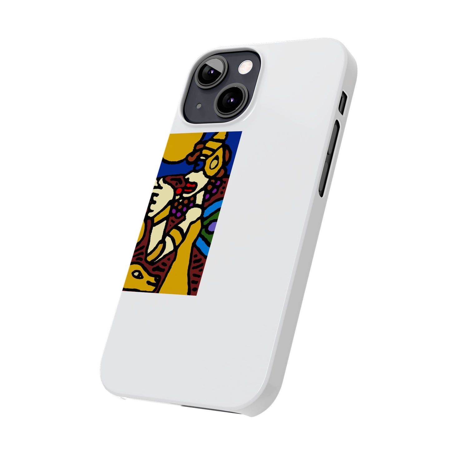 The golden snake being blessed by the fairy Slim Phone Case