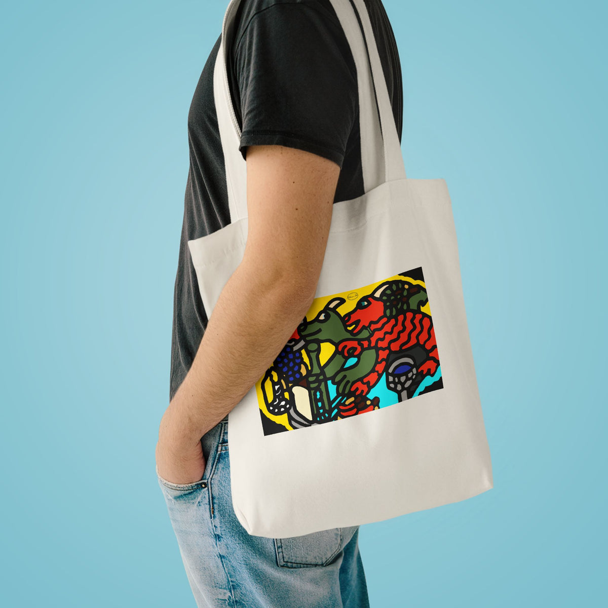 Two dragons enjoying a feast together Classic Tote Bag