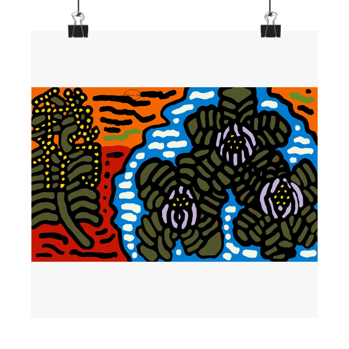 The Sri Lankan water lilies meets the Australian wattle Matte Poster Horizontal (Large)