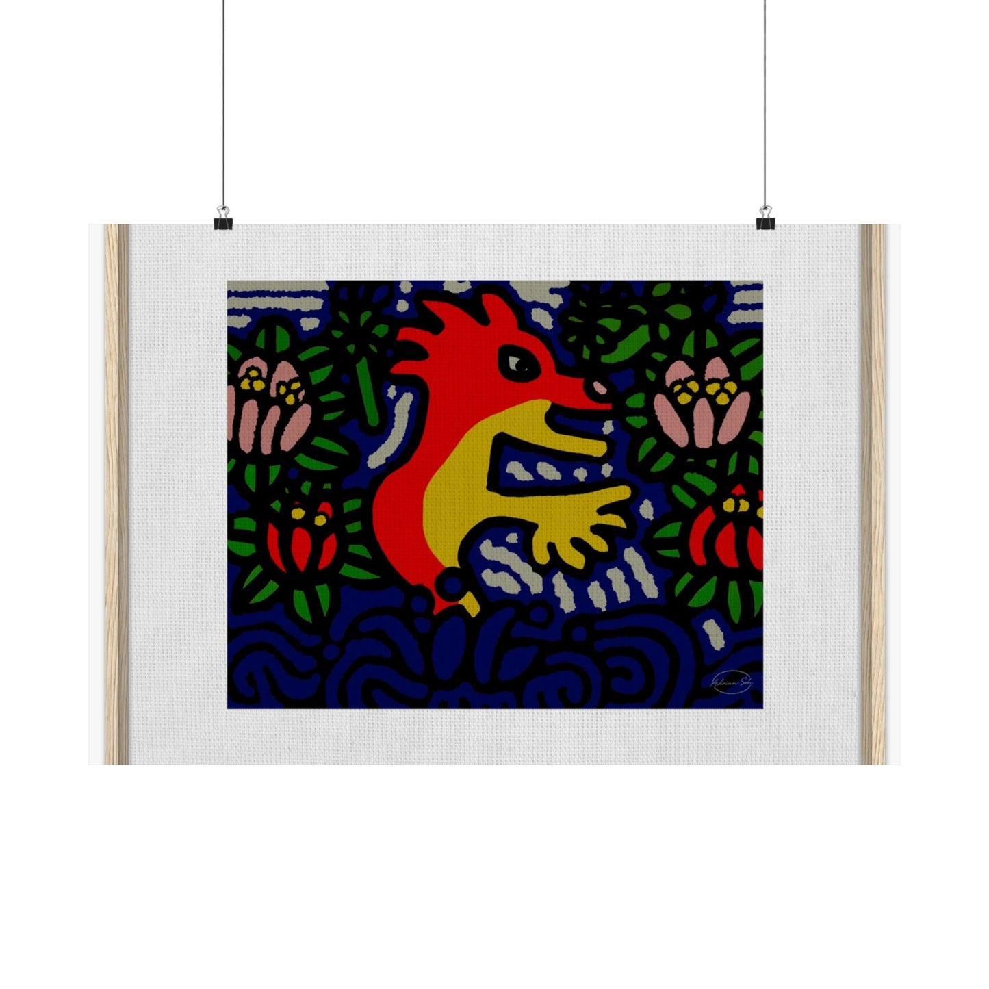 Breaking through the surface of a lotus pond Matte Poster Horizontal (Large)