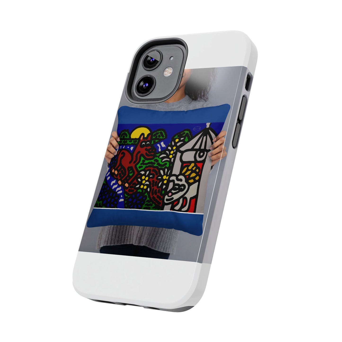 Bunny welcoming a friendly horse on his journey Tough Phone Case