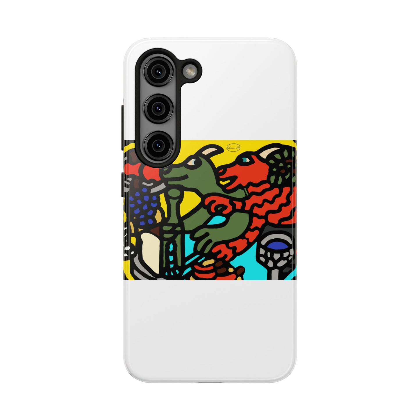 Two dragons enjoying a feast together Tough Phone Case