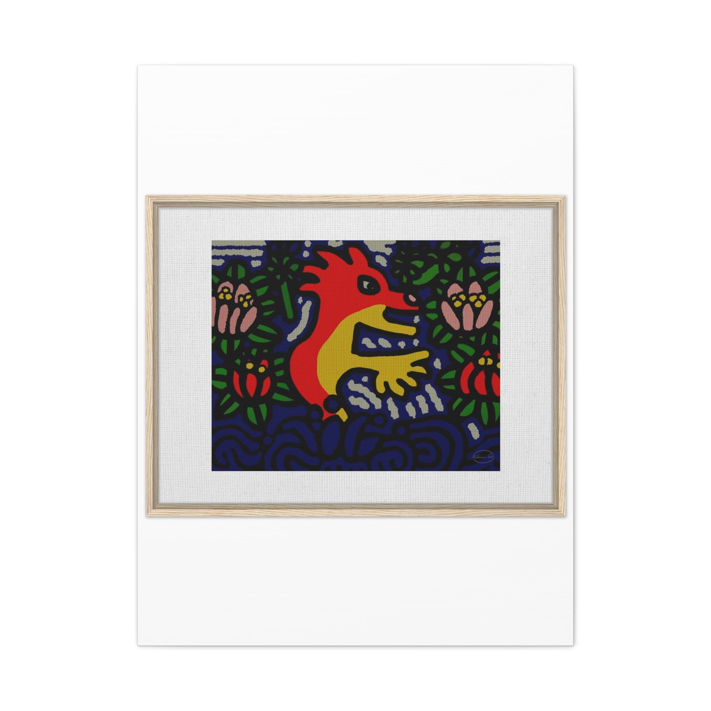 Breaking through the surface of a lotus pond Canvas (Large)