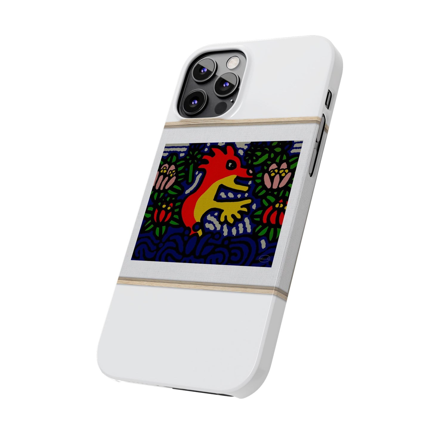 Breaking through the surface of a lotus pond Slim Phone Case