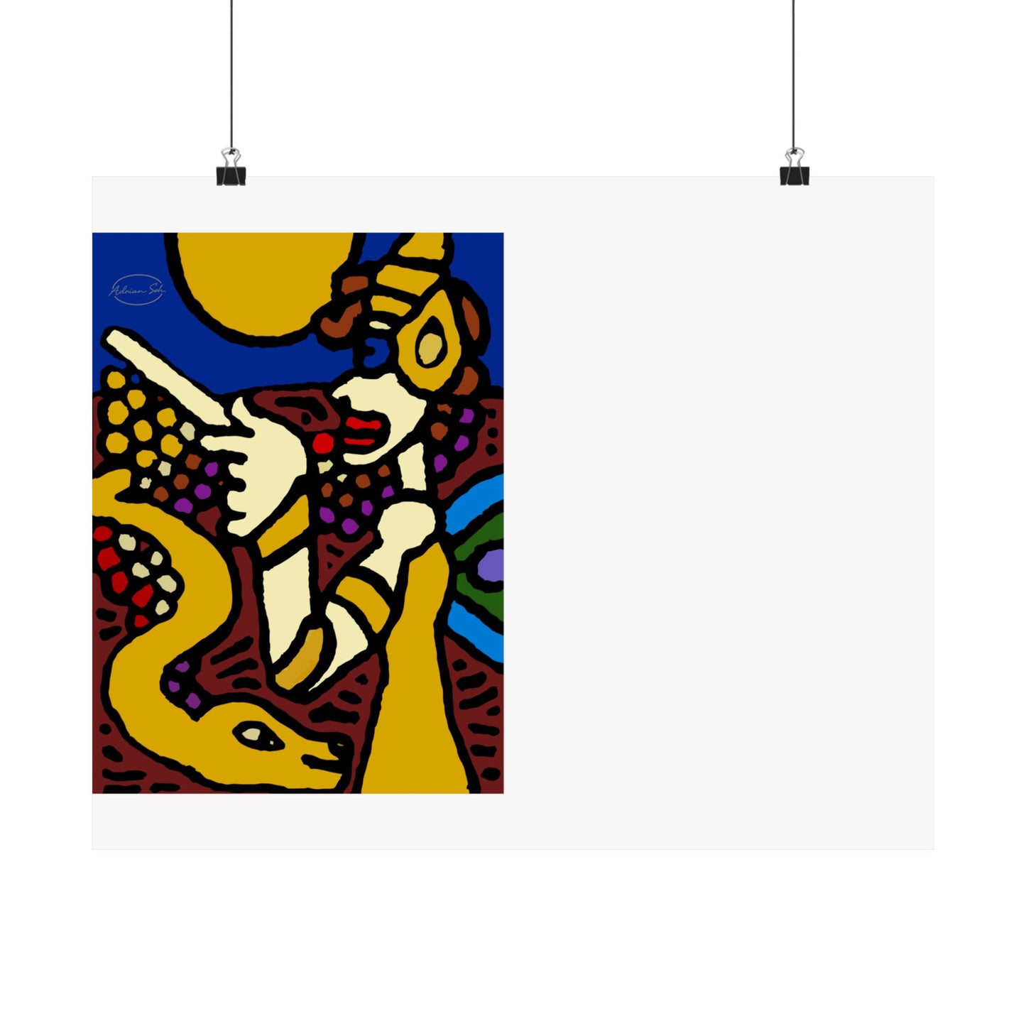 The golden snake being blessed by the fairy Matte Poster Horizontal (Small)